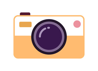 Poster - Vintage instant camera for summertime semi flat colour vector object. Capture summer moment. Editable cartoon clip art icon on white. Simple spot illustration for web graphic design and animation