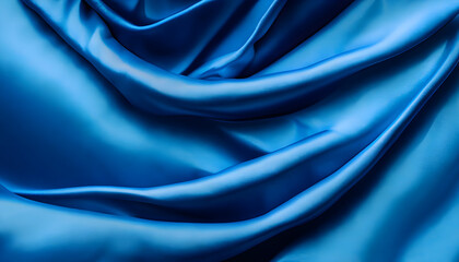 Vibrant blue Silk Fabric blue color, blue silk background