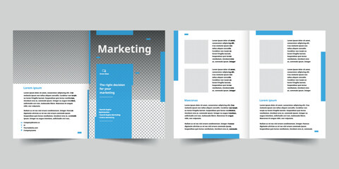 Wall Mural - Marketing Firm bifold brochure template. A clean, modern, and high-quality design bifold brochure vector design. Editable and customize template brochure