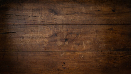 Old brown rustic dark grunge wooden timber wall or floor or table texture - wood background banner