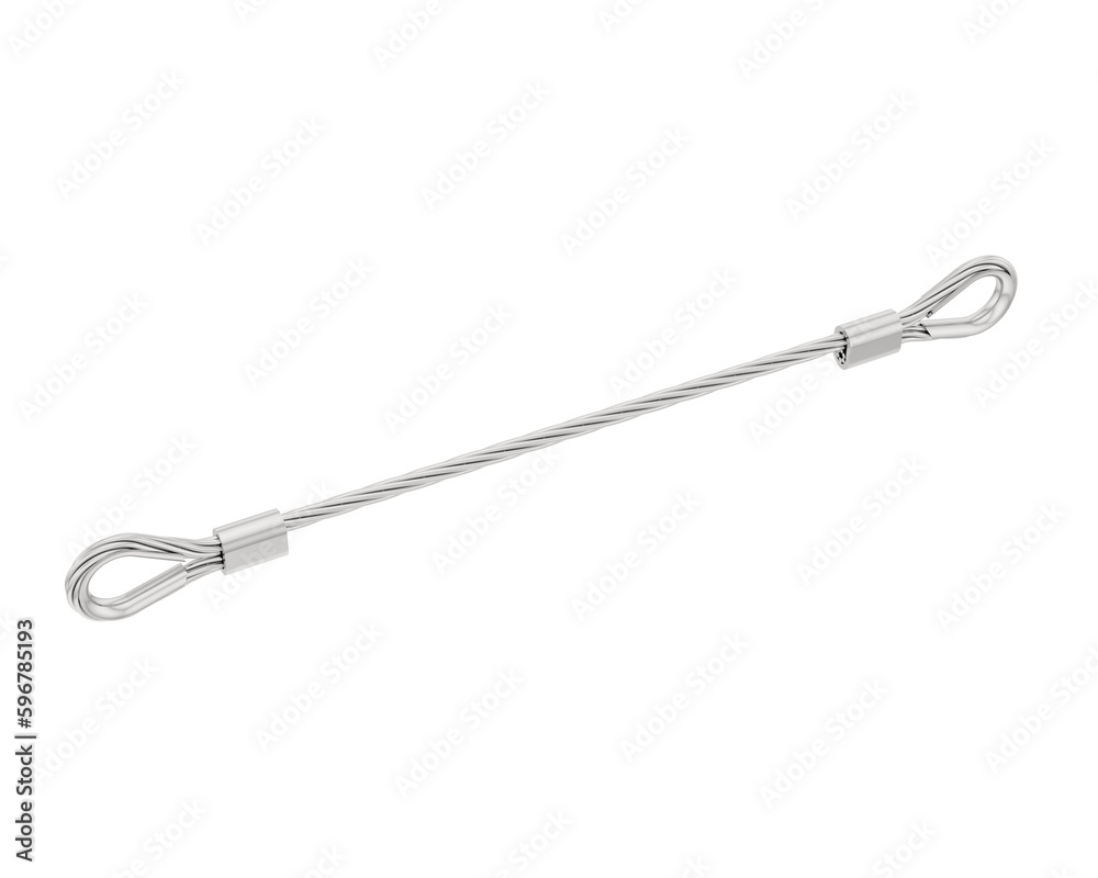 Wire rope isolated on transparent background. 3d rendering ...