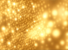 Abstract Gold Bubble Lights , Bokeh Christmas Background With Circle Designs Or Blurred Stars Shining, Glitter Magic Background