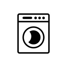 Laundromat And Washing Machine. Washer Icon. Vector.
