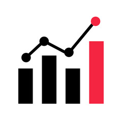 Aufkleber - Chart and bar graph. Sales and statistics. Vector.