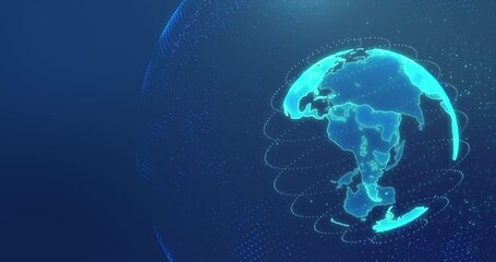 Wall Mural - Rotating digital earth.Repeatable footage with copy space
Global network and digital data technology concepts.