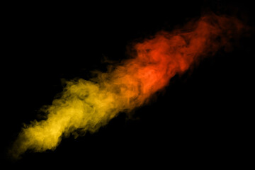 Wall Mural - movement of smoke, red and blue and green smoke swirl on black background, color smoke on black back