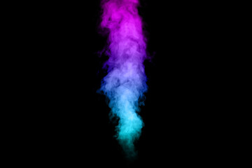 Wall Mural - Color smoke on black background.