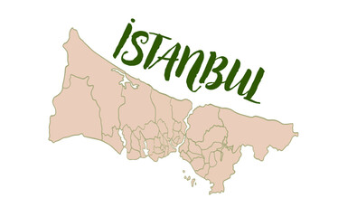 Wall Mural - Explore İstanbul Province's Regions with a Detailed Vector Map