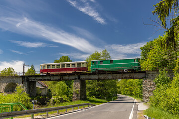 Wall Mural - Narrow gauge railway Jindrichuv Hradec to Nova Bystrice, station Nova Bystrice, Czech Republic