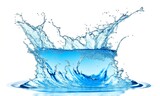 Water splash isolated on white transparent background (Generative AI)