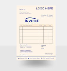  Vector Invoice design template with yellow gray color.