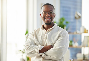 Poster - A businessman carving a lane for himself. Shot of a proud young businessman in his office.