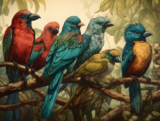 Naklejka na meble blue and yellow macaw (Generative AI)