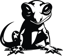 Gecko Logo Monochrome Design Style

