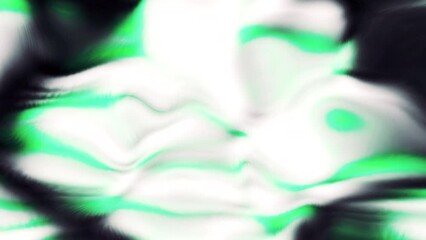 Poster - Green and silver spinning kaleidoscope shapes. Motion. Rotating paints and curves on a black background.