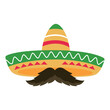 Isolated colored traiditional mexican mariachi hat icon Vector