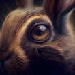 Close up of the eye of a rabbit. 3D rendering.