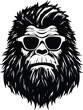 Bigfoot In Sunglasses Logo Monochrome Design Style
