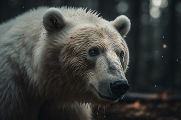 Wall Mural - A large white bear found in the Arctic region. Generative AI