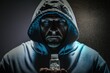 © Road Red Runner - In the darkness, a man is stacking pills of illegal drugs. Ai generated.