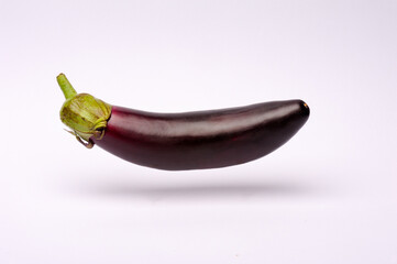 Eggplant isolated on a white background. Fresh eggplant.