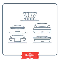 Sticker - Set of stadium icons Front view outline style Vector