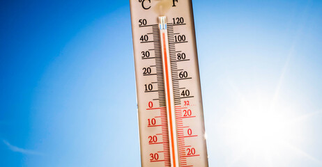 thermometer over 38 degrees heat wave