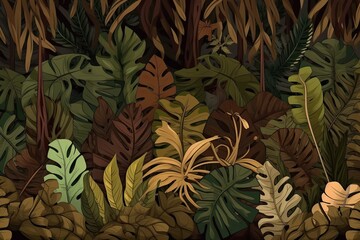 Sticker - lush green forest with an abundance of leaves. Generative AI