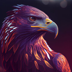 Wall Mural - Eagle head in a low poly style. 3D illustration.