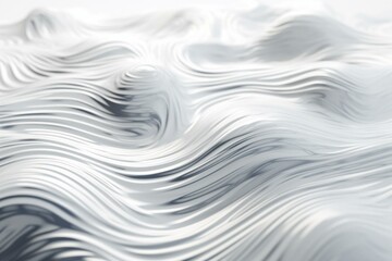 Wall Mural - Contemporary abstract white layers with ripple effect in 3D rendering. Generative AI