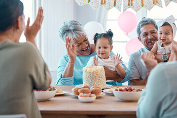 Poster - This could be her favourite song. Shot of a family celebrating a birthday together at home.