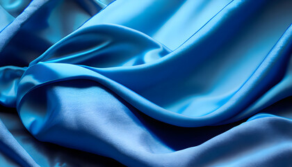 blue silk background, Vibrant blue Silk Fabric blue color