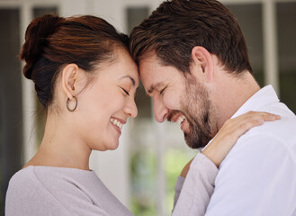 Poster - We can only learn to love by loving. Shot of a couple bonding on the porch at home.