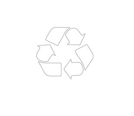 recycle symbol on white