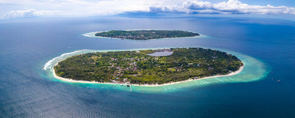 Canvas Print - Aerial view of Gili Meno in Lombok, Bali, Indonesia