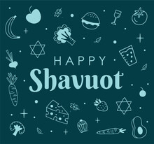Happy Shavuot Banner Template Doodle