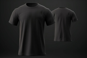 Wall Mural - black t shirt mock up template, Generative AI	
