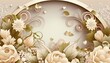 Romantic fantasy wedding alter. Dreamy marriage vows. Heaven's pearly gates. White rose bouquets and shimmering silk