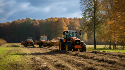 tractor in a field