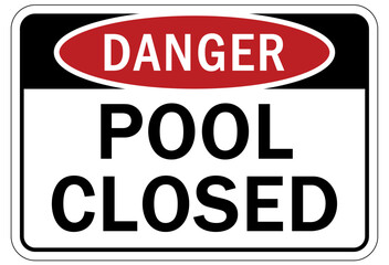 Wall Mural - Pool closed sign and labels