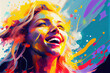 © Robert Kneschke - Happy female face of woman as watercolor illustration (Generative AI)