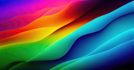 Wall Mural - Abstract colorful wavy gradient background wallpaper design (Generative AI)