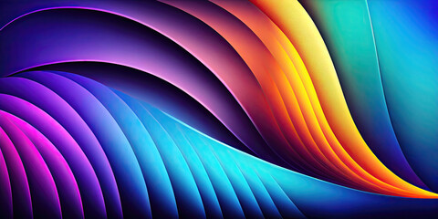 Abstract colorful curvy background wallpaper design (Generative AI)