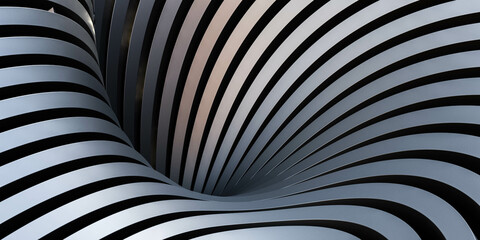 Poster - mesmerizing black and white spiral shape 3d render illustration