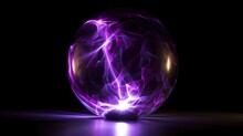 A Ball Of Purple Colorful Light Energy Sphere
