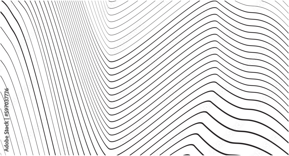 Optical Wave Pattern Vector Optical wave lines, geometric black and white waves wallpaper ...