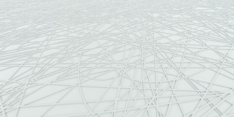 Poster - abstract white background with geometric shapes and lines 3d render illustration