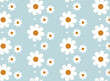 Daisy flowers seamless pattern wallpaper on vintage background vector illustration	