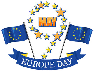 Wall Mural - Happy Europe Day Vector Design for Banner or Poster