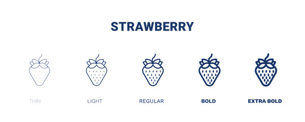 Wall Mural - strawberry icon. Thin, light, regular, bold, black strawberry icon set from vegetables and fruits collection. Editable strawberry symbol can be used web and mobile